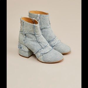 MM6 blue denim ankle boots
